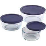 Juego De Recipientes Pyrex, Redondos, De Vidrio, Con Tapa