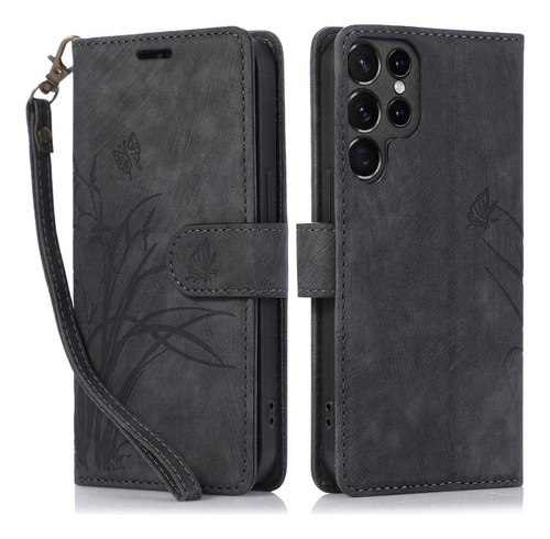 Funda De Teléfono Mariposa Orquídea Para Samsung, Con Cordón