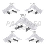 Percha Madera Blanca Premium Pollera Patalon Broche X 50