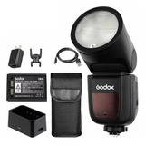 Flash Godox V1 C/ Cabeça Redonda Para Câmeras Canon