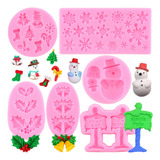 6pcs Molde De Silicona Navidad Campana Fondant Resina