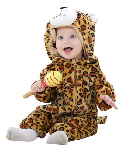 Pijama Y Disfraz Enterito Polar Niñas Niños Bebé Leopardo Ii