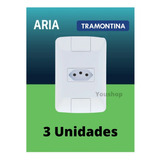 Kit 3 Conjunto Tomada Simples 10a - Tramontina Aria