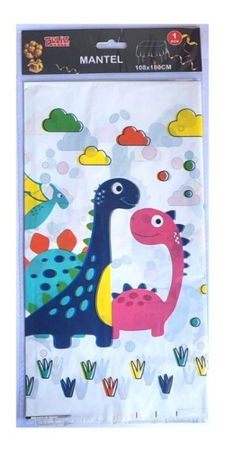 Mantel Cumpleaños Diseño De Dinosaurio 108x180cm Dinosaurios