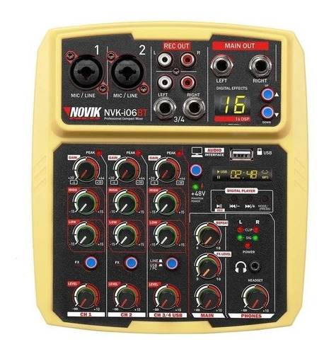 Consola Pasiva Con Interfaz Usb Novik Nvk I06bt Amarillo Ham