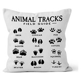 Funda De Almohada Decorativa Hiwx Animal Tracks Field Guide