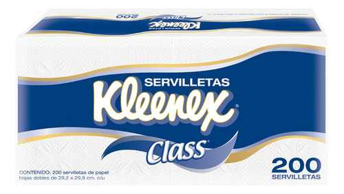 Kleenex Paquete Servilletas Class Hojas Dobles X200 Piezas