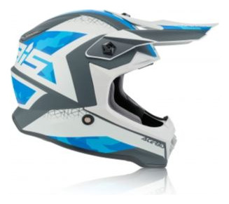 Casco Acerbis Impact Stell Carbon Niño Blanco/azul