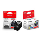 2 Tintas Canon Pg-140xl Cl-141 Original Mg2110/mg3110 C/iva