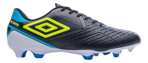 Chuteira Umbro Score Campo Masculina Preto Limao Azul