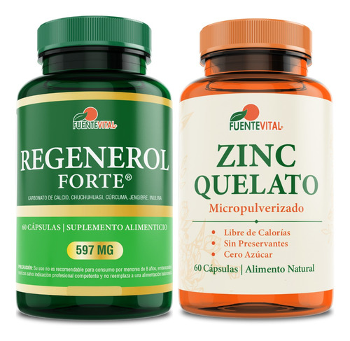 Zinc Quelado - Óxido Magnesio + Regenerol Huesos Pack Oferta