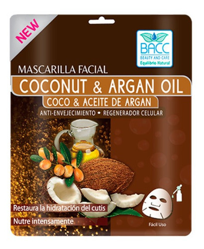Mascarilla Facial Coco - Argán Antiedad  Regenerador Celular