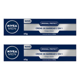 Creme Barbear Nivea 65g 2 Em 1 Original Protect - Kit C/ 2un