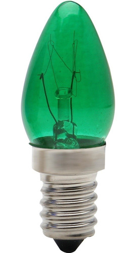 Lampada Decorativa Natal 130v 7w E14 Verde Kit 100 Pçs