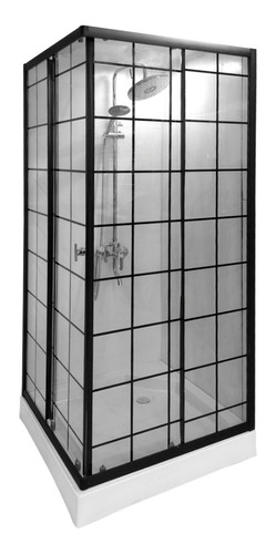 Shower Door Jk Elegant Cuadrado Negro 80x80 Cm