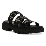 138-12 Sandalia Urban Suela Tipo Chunky Dama Mujer Negro