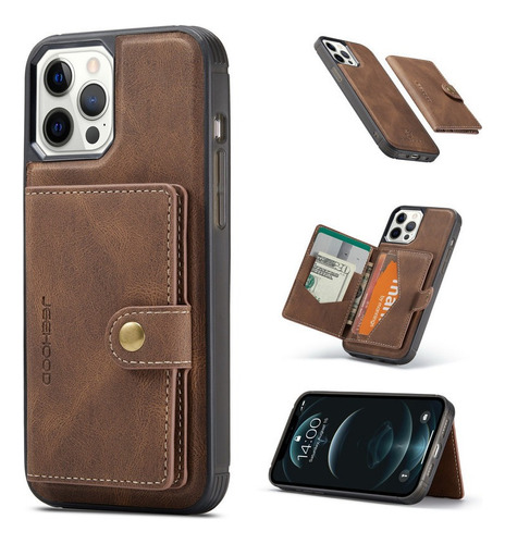 Funda De Cuero Para iPhone Tipo Cartera Magnético Anti-caída