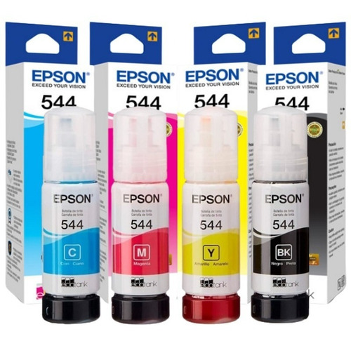 Kit X4 Tintas  Epson 544 Originales 