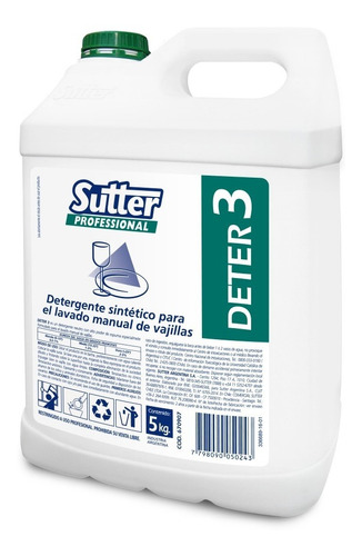 Sutter Deter 3 Detergente Al 30% X 5 Lts - Tolima Argentina