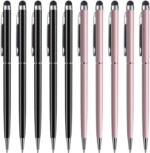 Lapiz Optico Stylus Pen Universal 2 En 1 Punta Goma 10 Uds