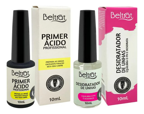 Desidratador  Beltrat + Primer Ácido Alongamento Unhas Gel  