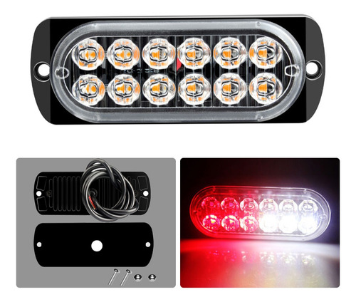 Luz 12v Federal Rojo Blanco 12 Led 36w Flasher Secuencial 