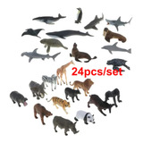 Juego De 24 Piezas De Juguete De Animales De Zoológico Reali