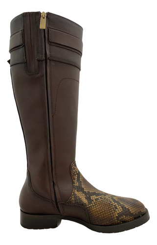 Bota Mujer Equitacion Casual Franco Cuadra Chocolate Piton