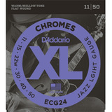 Encordado Daddario Ecg24 Chrome Flatwound Jazz Light 011-050