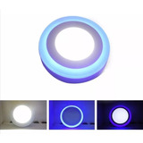  Foco Panel Plafón Led Bicolor Embutido 6+3w /azul /blanc