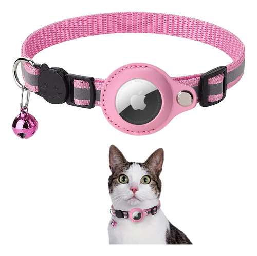 Collar Para Gato - Protector Airtag Gps Reflectante Negro