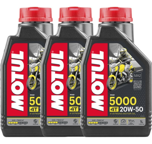 Aceite Moto 4t 5000 20w50 Sintetico Motul 3l