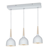 Lampara Colgante Nórdico 3 Luces Madera Led E27 Vg