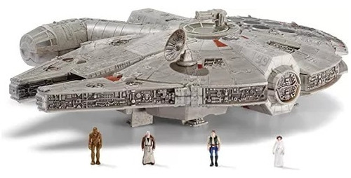 Star Wars Nave Galaxy Squadron millenium Falcon + 4 Figuras