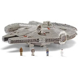 Star Wars Nave Galaxy Squadron millenium Falcon + 4 Figuras