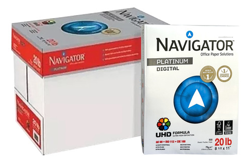 Papel Carta Navigator Caja Con  10 Paquetes De 500 Hojas C/u