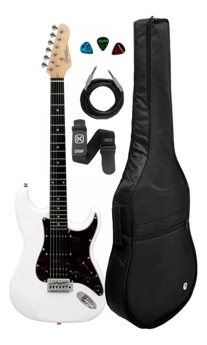 Guitarra Giannini Strato G101 Branca Wh/tt Kit Capa Luxo