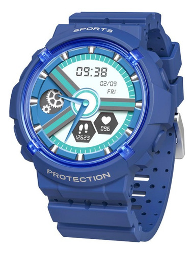 Smart Watch Reloj Inteligente Band Sport Deportivo Noga Sw21 Caja Negro Malla Azul Bisel Azul