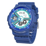 Smart Watch Reloj Inteligente Band Sport Deportivo Noga Sw21 Caja Negro Malla Azul Bisel Azul