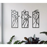 Set De 3 Cuadros Design Womans Elegant De Madera 125x80cm
