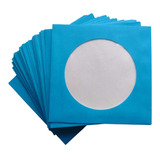 200 Envelopes De Papel Azul Para Cd/dvd Com Janela Redonda A