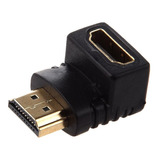 Conector Adaptador Hdmi Hembra A Macho 90° Macho V1.4 Dorado