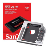 Ssd 480gb Sandisk Plus Sata3 + Caddy 9,5mm Para Pc Notebook