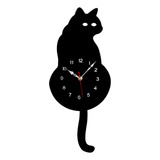 Reloj Con Forma De Gato Meneando La Cola Para Decoración Del