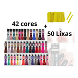 Kit Esmaltes Nati 42 Cores + 50 Lixas Para Unha Kit Manicure