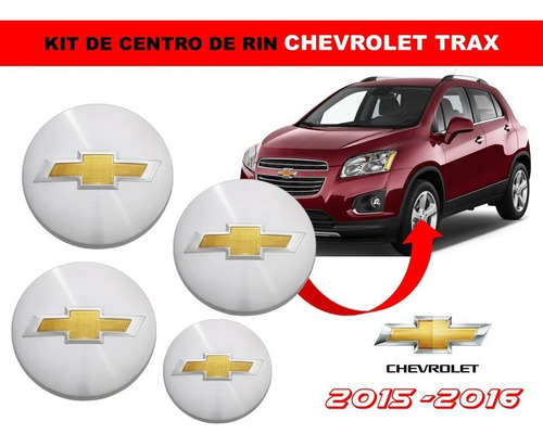 Kit De 4 Centros De Rin Chevrolet Trax 2015-2016 52 Mm