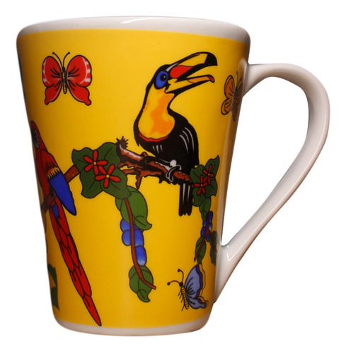 Caneca Amarela Em Aves Brasileiras Campinas Brasil 11cm C416