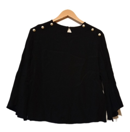 Blusa Remera Crepé Con Perlas Fiesta O Casual 