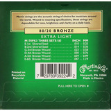 Martin M170 80/20 Guitarra Acústica, Extra Light 3 Pack