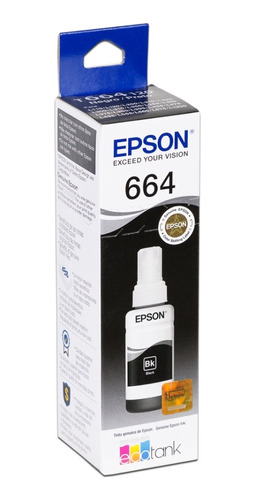 Botella De Tinta Negra Epson T664, Modelo: T664120-al.